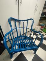 Blauwe Rotan Stoel - Stijlvolle Aanwinst!, Ophalen, Gebruikt, Blauw, Riet of Rotan