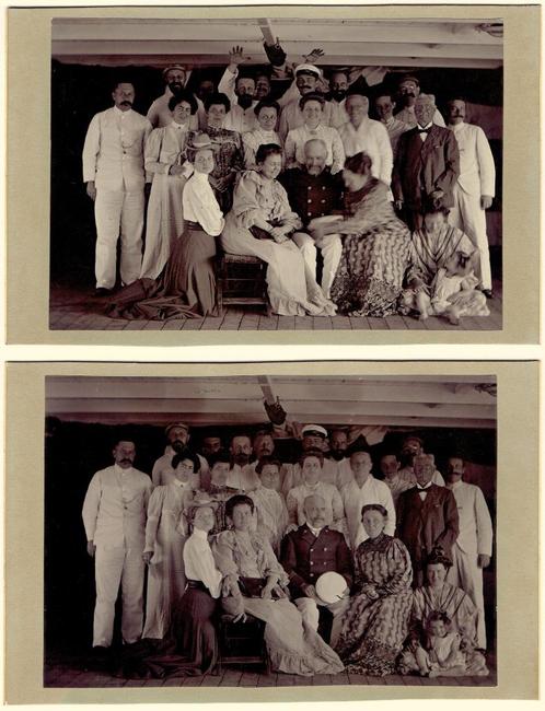 Haarscherpe Kabinetfoto's Bootreis Gezelschap 1900 Indonesië, Verzamelen, Foto's en Prenten, Nieuw, Foto, Buitenland, Voor 1940