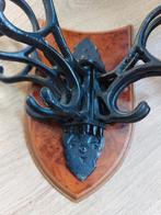 Draaibare vintage kapstok op notenhout achterplaatje, Ophalen, Gebruikt, Wandhaken, Minder dan 100 cm