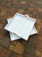 2 Houten dienbladen., Huis en Inrichting, Woonaccessoires | Dienbladen, Ophalen, Gebruikt, Vierkant, Hout