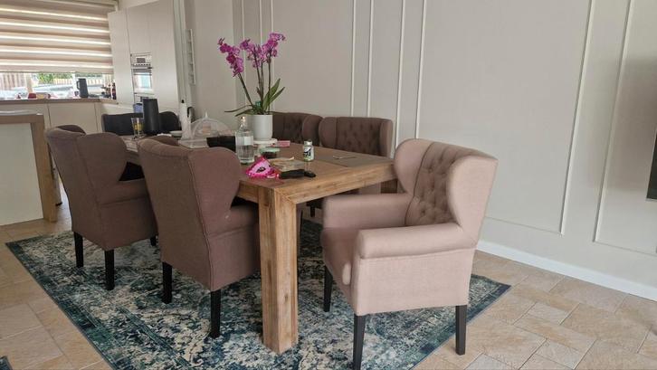 Eettafel en 6 stoelen, Huis en Inrichting, Complete eetkamers, Ophalen