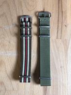 2x 20mm Nato Horlogebandjes olijfgroen militair bruin rood, Ophalen of Verzenden, Zo goed als nieuw