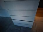 Witte hoogglans ladenkast met 5 lades, Ophalen, Zo goed als nieuw, 25 tot 50 cm, Minder dan 100 cm