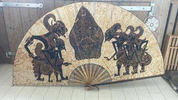 Javaanse waaier met Wayang Kulit afbeelding   kunst beschikbaar voor biedingen