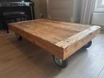 Industriële salontafel op wielen, Ophalen, Gebruikt, 100 tot 150 cm, 50 tot 100 cm