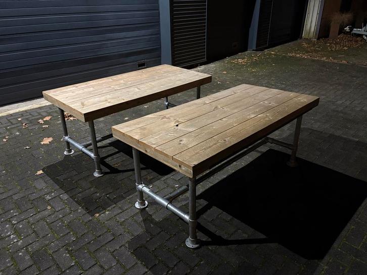 Twee Steigerhouten Bureaus 180x90cm - Stoer & Stevig, Huis en Inrichting, Bureaus, Ophalen