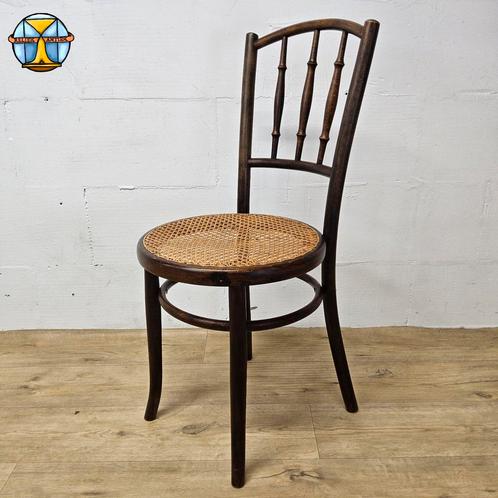 Antieke Fishel bentwood Art Nouveau webbing stoel (Thonet), Antiek en Kunst, Antiek | Meubels | Stoelen en Banken, Ophalen of Verzenden