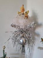 Vintage oude kerstboom piek met engeltje, Ophalen of Verzenden