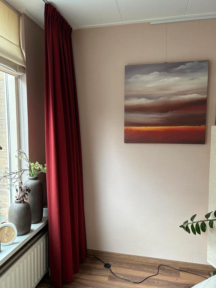 Gordijnen L 255 cm, 4xbordeaux rood, prijs voor 2 gordijnen, Huis en Inrichting, Stoffering | Gordijnen en Lamellen, Zo goed als nieuw