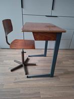 Vintage schooltafel met stoel, Ophalen, Gebruikt, Tafel(s) en Stoel(en)