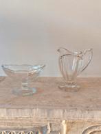 Suikerpot en melkkan van glas, Ophalen of Verzenden