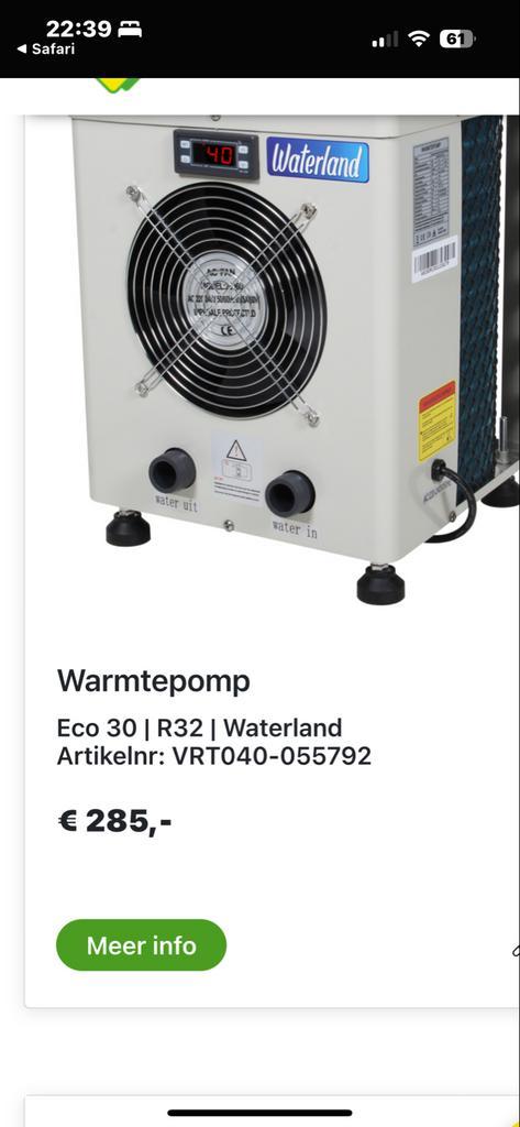 Warmtepomp & Waterpomp + Zwembad - Alles in 1!, Tuin en Terras, Bubbelbaden en Hottubs, Zo goed als nieuw, Vast, Pomp, Ophalen