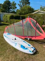 Complete beginners windsurfset, plank en zeil, Watersport en Boten, Windsurfen, Ophalen, 250 tot 300 cm, Gebruikt, Met vin(nen)