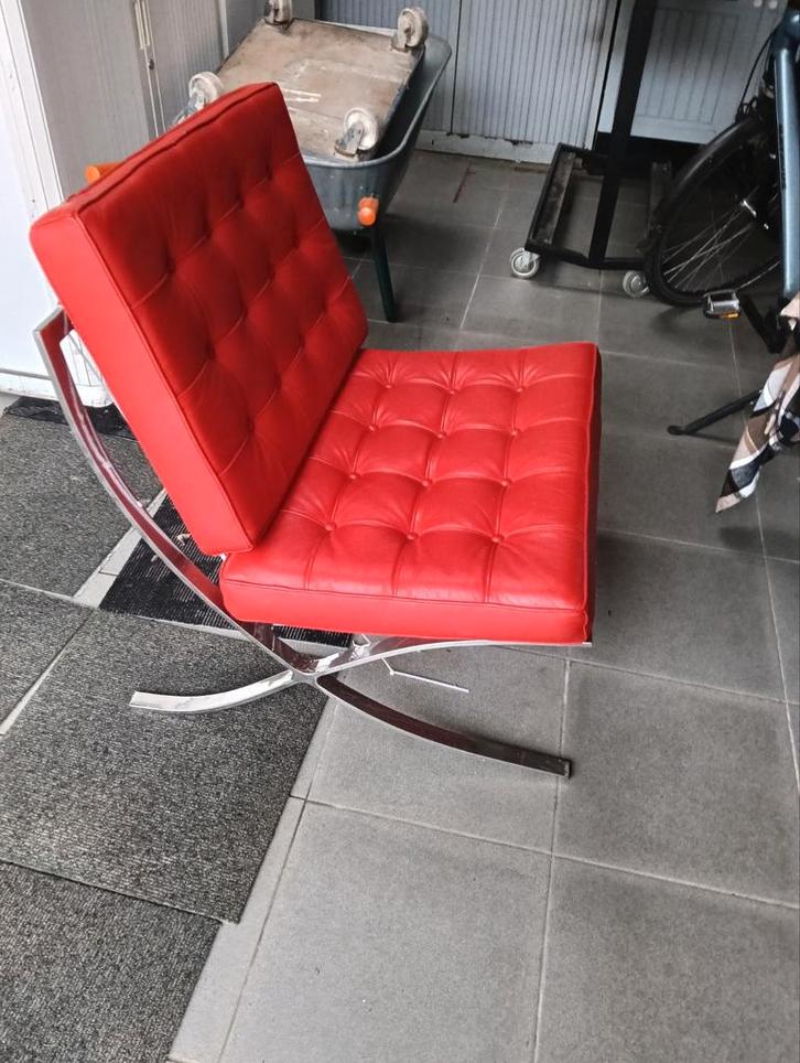 Barcelona Chair stijl, Huis en Inrichting, Fauteuils, Gebruikt, 50 tot 75 cm, 75 tot 100 cm, Ophalen