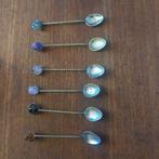 Zes Antieke Lepeltjes met Edelstenen, Antiek en Kunst, Antiek | Bestek, Ophalen of Verzenden