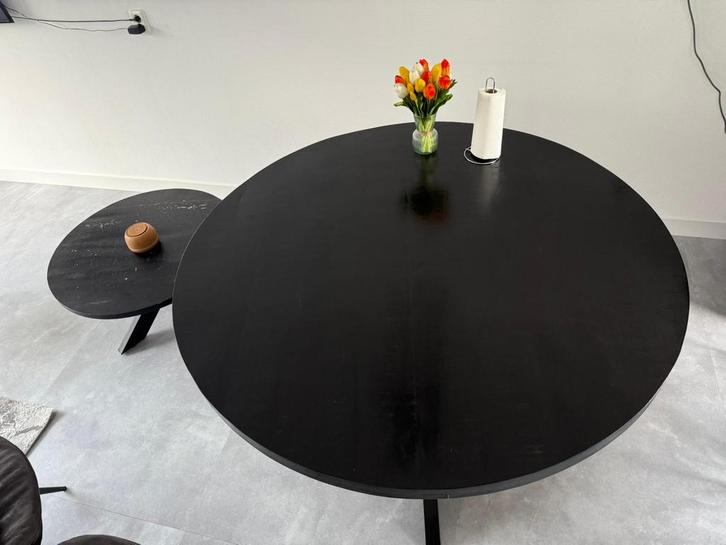 Mooie ronde eettafel, Huis en Inrichting, Tafels | Eettafels, Gebruikt, 100 tot 150 cm, Vijf personen of meer, Rond, Overige houtsoorten