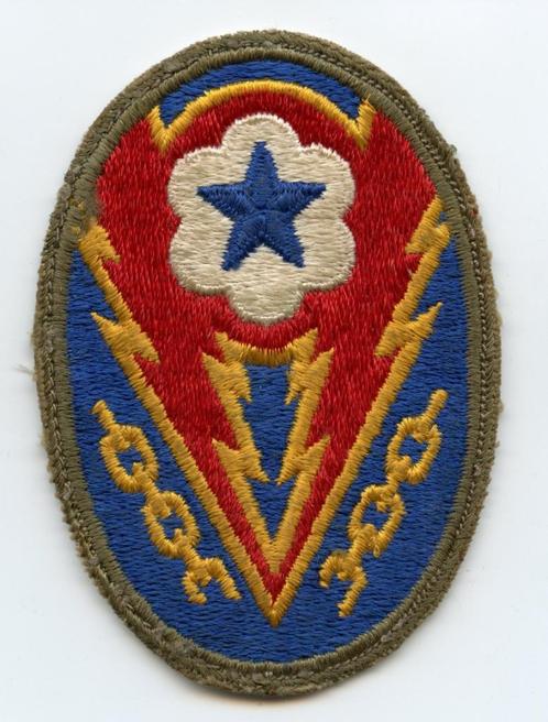 WO2 US ETO Advanced Base patch, Verzamelen, Militaria | Tweede Wereldoorlog, Landmacht, Embleem of Badge, Amerika, Ophalen of Verzenden