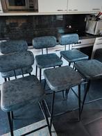 Set van 6 barkrukken antraciet metaal grijs zwart, Huis en Inrichting, Barkrukken, Ophalen, 5 krukken of meer, 60 tot 90 cm, Zo goed als nieuw
