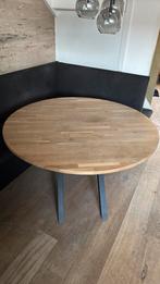Eettafel WOOOD 120 cm met metalen onderstel, Ophalen, Rond, Zo goed als nieuw, 75 cm of meer