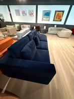 Hoekbank Avola velvet donker blauw fluweel 50% Extra Korting, Ophalen, 250 tot 300 cm, Modern velvet donker blauwe sofa, Nieuw