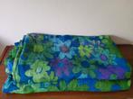 Vintage retro bloemen gordijnen, Huis en Inrichting, Stoffering | Gordijnen en Lamellen, Gebruikt, 200 cm of meer, Groen, Vintage Retro