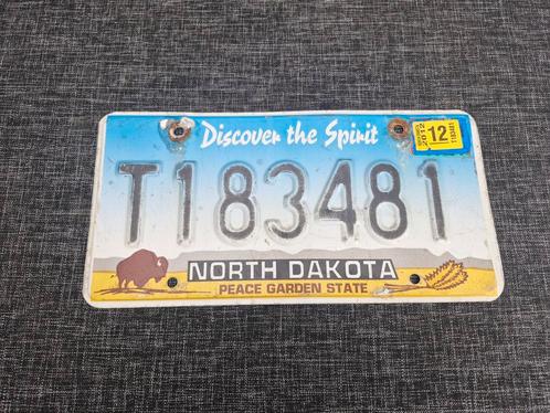 North Dakota kentekenplaat USA nummerbord Nummerplaat Licens, Verzamelen, Automerken, Motoren en Formule 1, Gebruikt, Auto's, Ophalen of Verzenden