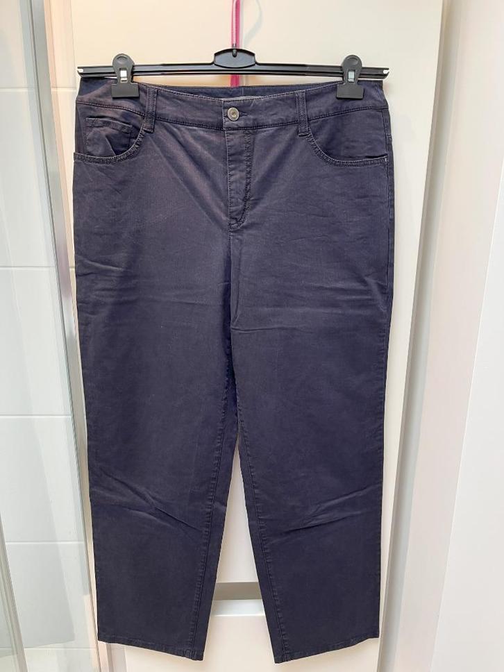 Mac Gracia broek 46 donderblauw., Kleding | Dames, Broeken en Pantalons, Zo goed als nieuw, Maat 46/48 (XL) of groter, Zwart, Lang