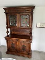 Eiken buffet kast, Glas, Gebruikt, 200 cm of meer, 50 tot 75 cm