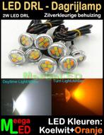 LED Auto Dagrijverlichting DRL zilver 2 Watt - Wit / Oranje, Auto diversen, Ophalen of Verzenden, Nieuw