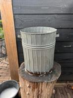 Zinken plantenbak, Tuin en Terras, Bloembakken en Plantenbakken, Ophalen, Gebruikt, Rond, Minder dan 60 cm
