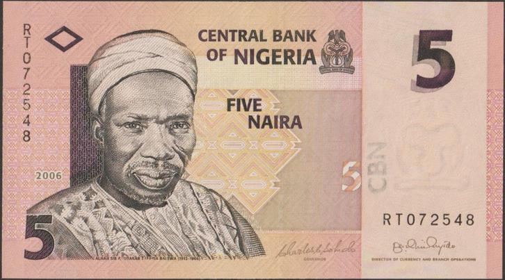 Nigeria 5 naira 2006 UNC p.32a(1) (# 28), Postzegels en Munten, Bankbiljetten | Afrika, Los biljet, Nigeria, Verzenden