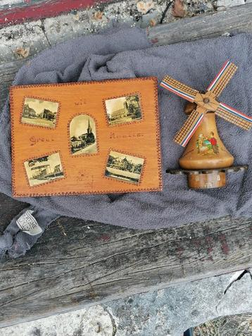 Oude souvenir Raalte/Ommen Houten wandbord/lepelrekje beschikbaar voor biedingen