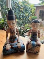 Indonesische houten beelden van Bruidspaar, Antiek en Kunst, Kunst | Beelden en Houtsnijwerken, Ophalen of Verzenden