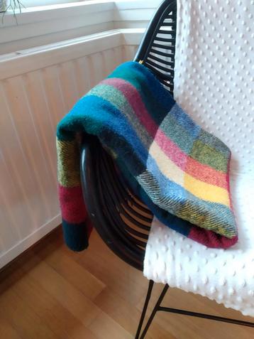 Vintage plaid/kleed met franje beschikbaar voor biedingen
