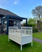PRACHTIG VINTAGE PEUTERBED 70x140cm met klepzijkant., Kinderen en Baby's, Kinderkamer | Bedden, Ophalen, Lattenbodem