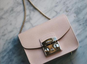 FURLA Metropolis Moonstone leren mini-crossbodytas