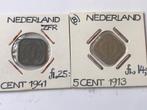 5 cent 1913 en 1941 Nederland, Ophalen of Verzenden, Koningin Wilhelmina