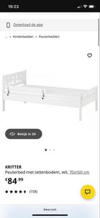 IKEA KRITTER peuterbed + matras & zijsteun, Ophalen, Gebruikt, 70 tot 85 cm, 140 tot 160 cm