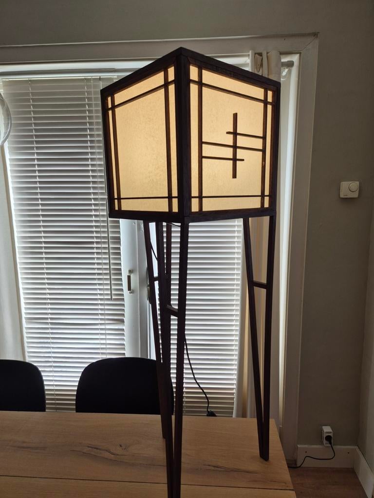 Japanse lamp, Huis en Inrichting, Lampen | Vloerlampen, Ophalen, Nieuw, Hout, Minder dan 100 cm