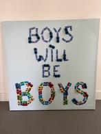 Canvas schilderij Boys will be boys, Kinderen en Baby's, Kinderkamer | Inrichting en Decoratie, Gebruikt, Wanddecoratie, Ophalen