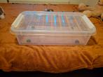 2x bedroller 31L Paris transparant 72x40x20, Ophalen, Zo goed als nieuw, Minder dan 50 cm, Minder dan 50 cm