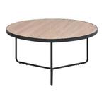 Salontafel lichtbruin/zwart MELOD, Overige materialen, 50 tot 100 cm, Rond, Nieuw