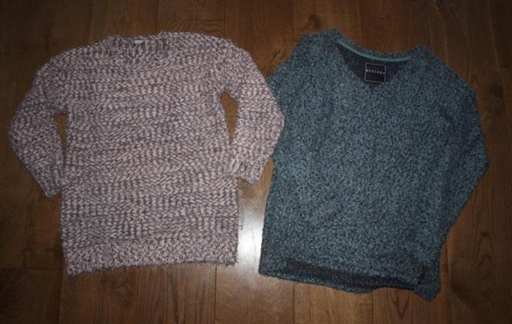 2 Mooie Gebreide Truien oa Pescara (M), Kleding | Dames, Truien en Vesten, Gedragen, Maat 38/40 (M), Grijs, Ophalen of Verzenden