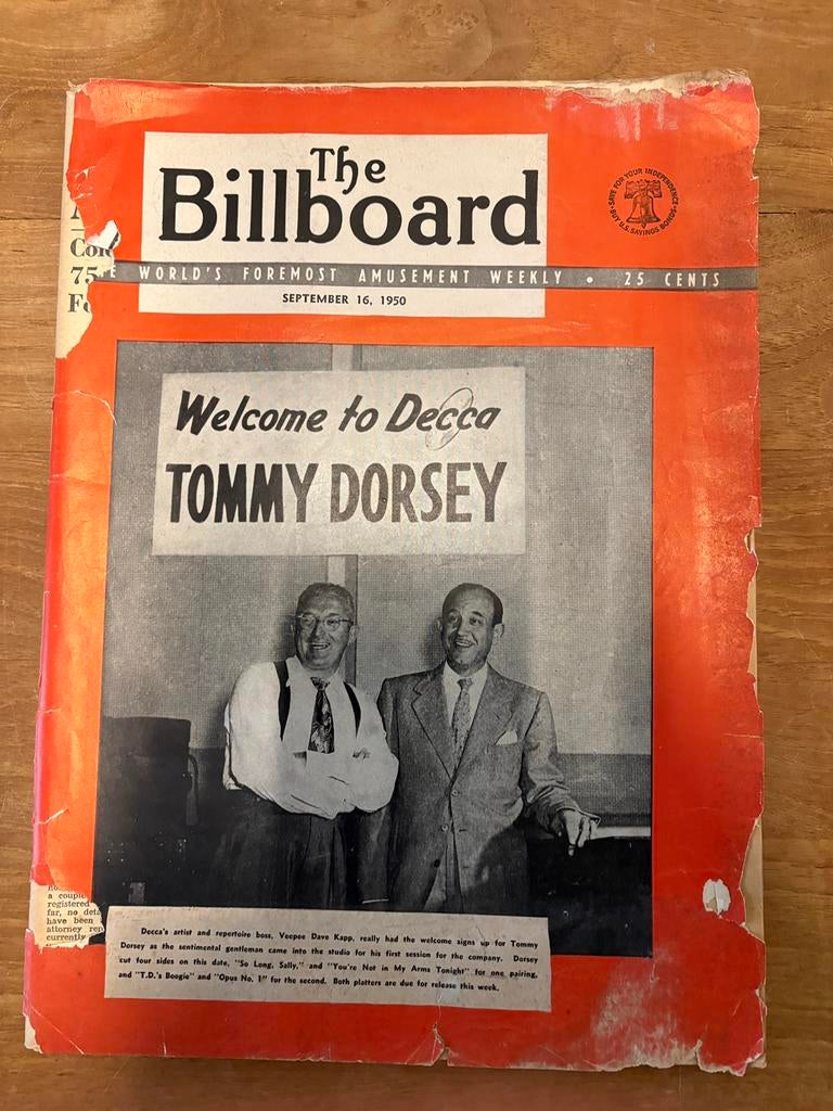 The Billboard 1950 magazine, Ophalen of Verzenden, Romantiek, Zo goed als nieuw, Overige formaten