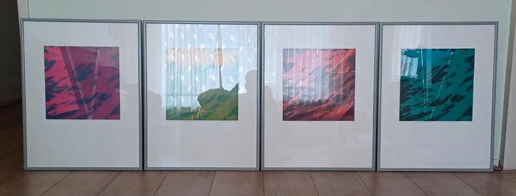 Bob Kemper - Een andere invalshoek I-IV - Zeefdrukken, Antiek en Kunst, Kunst | Litho's en Zeefdrukken, Ophalen