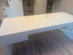 Groot Massief Houten Bureau 220 cm met Laden, Ophalen, Gebruikt, Bureau