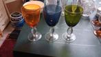 3 gekleurde wijnglazen, Antiek en Kunst, Ophalen