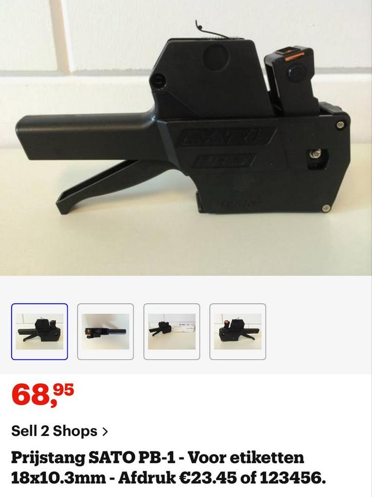SATO PB-1 Prijstang / Etiketteertang, Diversen, Bureau-accessoires, Ophalen of Verzenden
