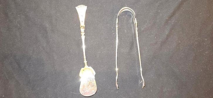 Zilver suiker en suikertang servies, Antiek en Kunst, Antiek | Bestek, Verzenden