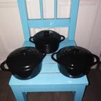 Mini pannetjes zwart set van 3 stuks, Huis en Inrichting, Ophalen, Gebruikt